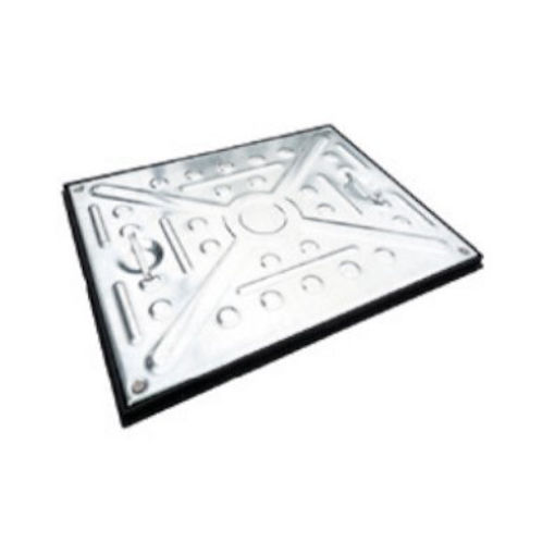 Picture of 5T 600 x 450 Galvinised Steel Manhole Cover & Polyprop Frame, Locked & Sealed