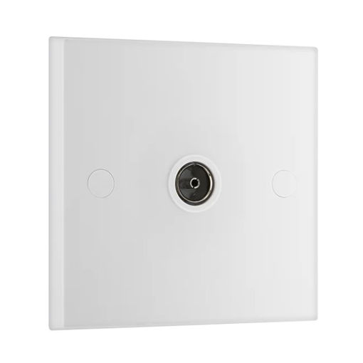 Picture of Co-Axial Satellite & Screened Socket - 900 Series White Moulded
