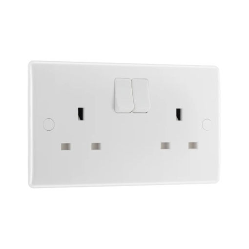 Picture of Double Socket - 800 Series White Moulded