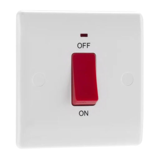 Picture of Single, Double Pole Switch With Flush Pole Indicator - 800 Series White Moulded