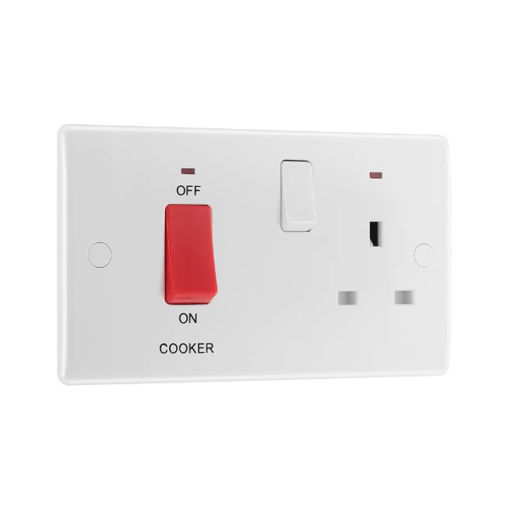 Picture of Double, Cooker Control Unit with Stiwched Socket and Indicators