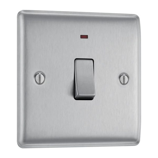 Picture of Single Switch With Indicator - Brushed Steel