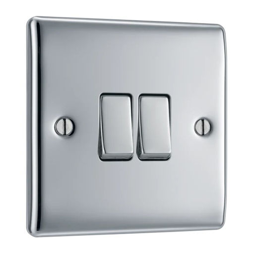 Picture of Single, Double Light Switch - Polished Chrome