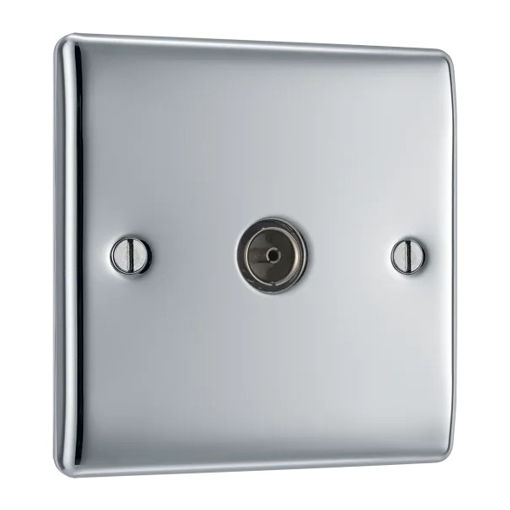 Picture of Co-Axial & Satellite Socket - Polished Chrome