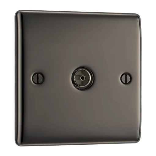 Picture of Co-Axial & Satellite Socket - Black Nickle