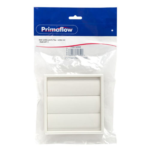 Picture of KwikPak Ventilation Gravity Flap Wall Outlet - White Round