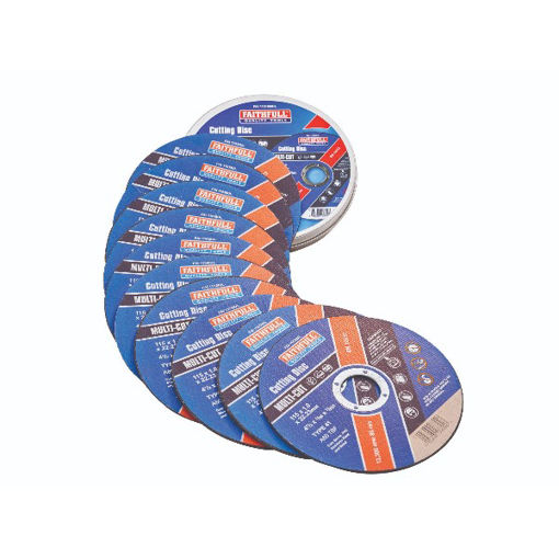 Picture of Faithfull 115mm (4.5in) Multi-Cut Discs (Tin of 10)