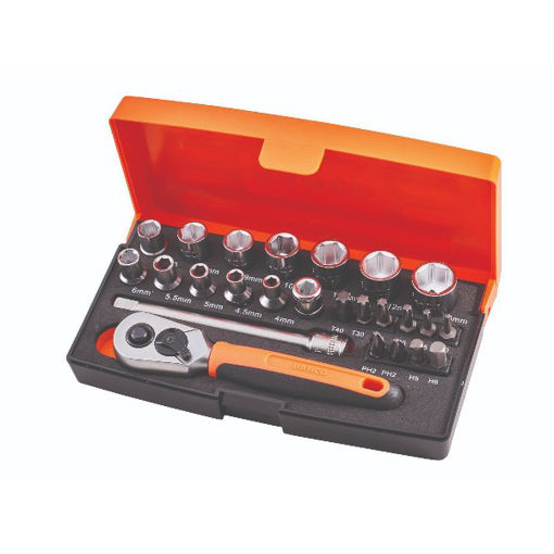 Picture of Bahco 1/4in Drive Socket Set (25 Piece)