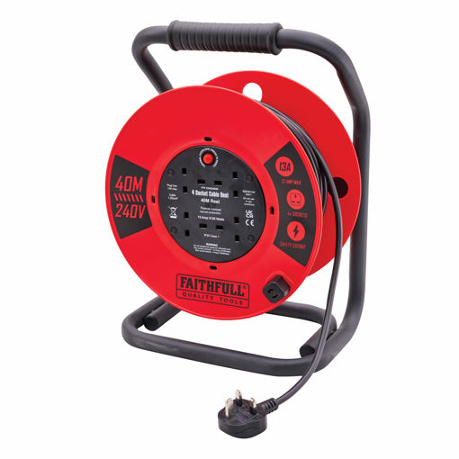 Picture of XMS25CR40M - Faithfull 40m 13A Heavy Duty Cable Reel