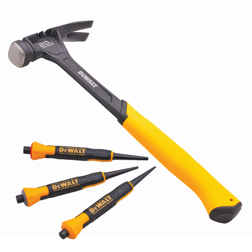 Picture of XMS25DEWHAM - DEWALT 567G (20oz) Claw Hammer With Free 3 Piece Nail Set