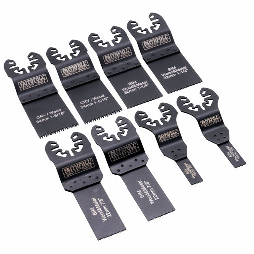 Picture of XMS25MULTI8 - Faithfull 8 Piece Mixed Multi-Tool Blade Set