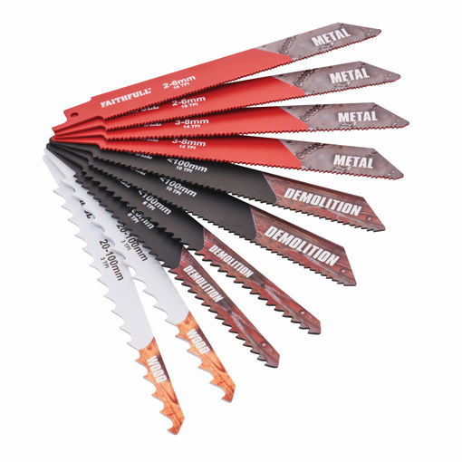 Picture of XMS25SABRE - Faithfull 10 Piece Sabre Saw Blade Set