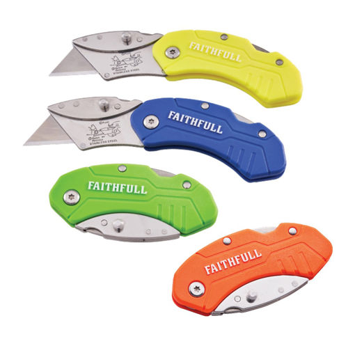 Picture of XMS25UTILHV - Faithfull Folding Hi-Vis Utility Knife