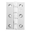 Picture of Double Stainless Steel Washered Brass Butt Hinge Polished Chrome 76mm x 50mm x 2.5mm