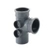Picture of Brett Martin 110mm x 92.5° Double Socket Branch With 4 Bosses - Grey