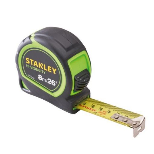 Picture of STANLEY 8mtr HI-VIZ TYLON TAPE XMS23TAPE8