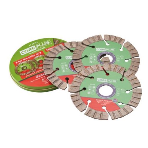 Picture of COREPLUS 3pce 115mm HYBRID GP DIAMOND BLADE SET XMS23DBLADES