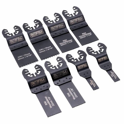 Picture of FAITHFULL 8pce MULTI TOOL BLADE SET MIXED XMS25MULTI8