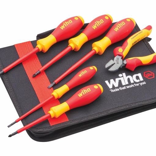 Picture of WIHA ELECTRICIANS VDE SCREWDRIVER & PLIER SET XMS25VDESET
