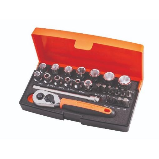 Picture of BAHCO 25pc 1/4"  DRIVE SOCKET SET XMS24SS14